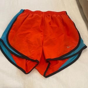 Nike Dri-Fit Orange and Blue Athletic Shorts